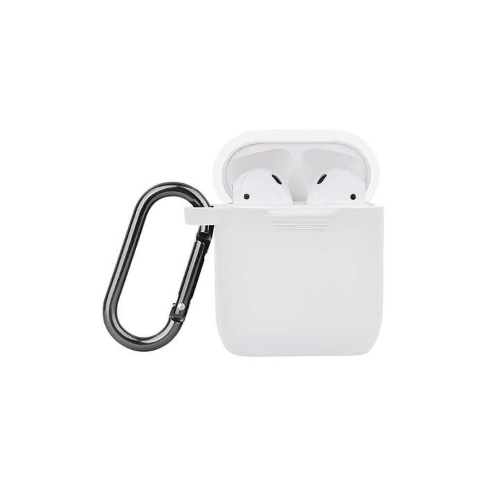 North - NORTH Airpods Skyddsväska Silicone Karbinhängare Vit