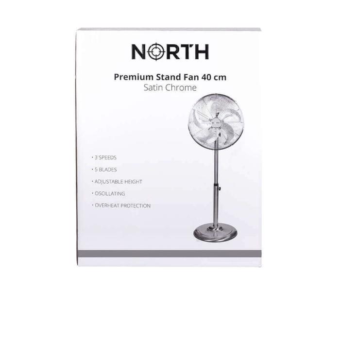 North - NORTH Fläkt Golvfläkt 40cm Premium Satin Chrome