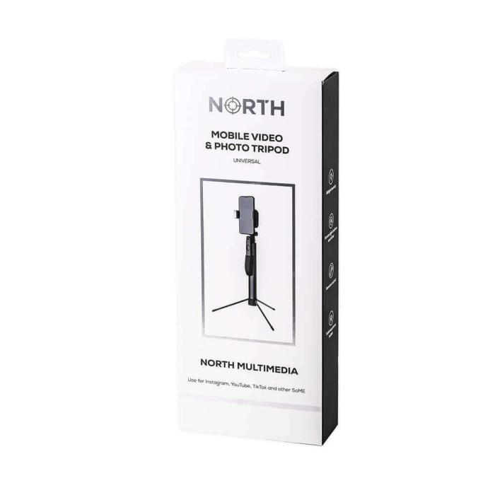 UTGATT - NORTH Fotostativ för mobil 30-110cm Belysning och Fjärrkontroll