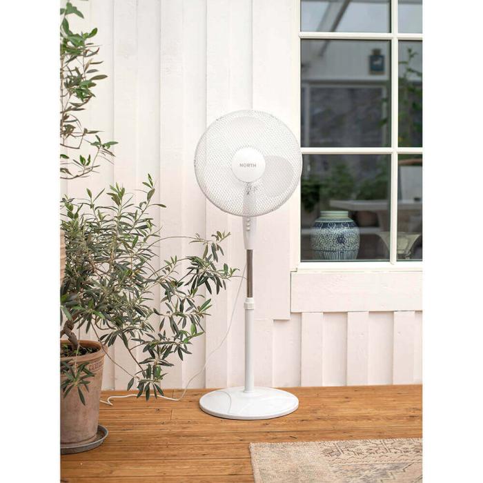 North - NORTH Golvfläkt 40cm Plast Vit