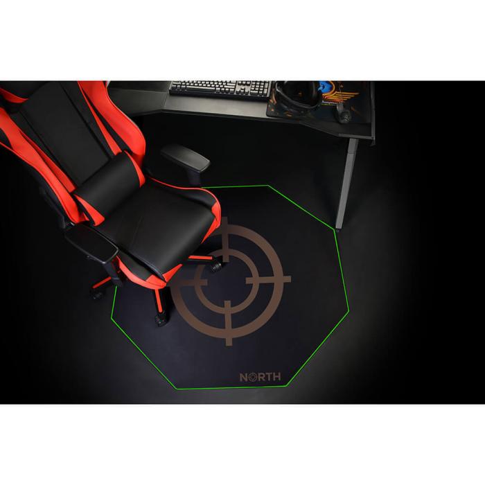 North - NORTH Golvmatta Pro Gaming Grön/Svart 100x100cm