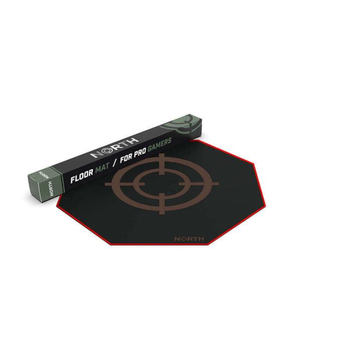 North - NORTH Golvmatta Pro Gaming Röd/Svart 100x100cm