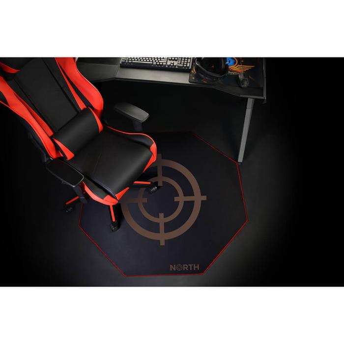 North - NORTH Golvmatta Pro Gaming Röd/Svart 100x100cm