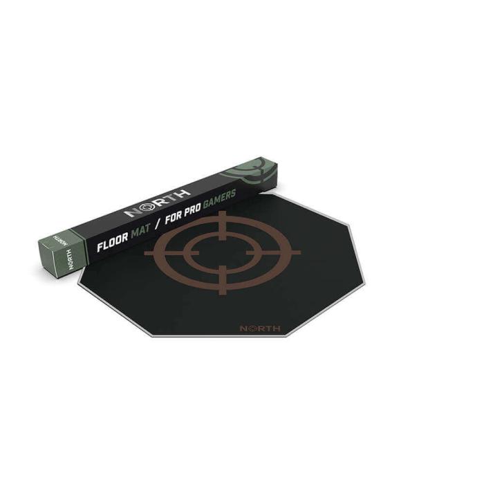 North - NORTH Golvmatta Pro Gaming Silver/Svart 100x100cm