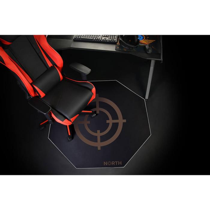 North - NORTH Golvmatta Pro Gaming Silver/Svart 100x100cm