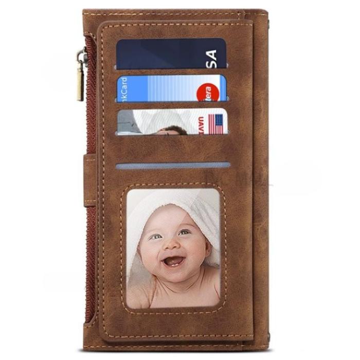 ESEBLE - ESEBLE Google Pixel 6a Plånboksfodral Zippered Kickstand - Brun