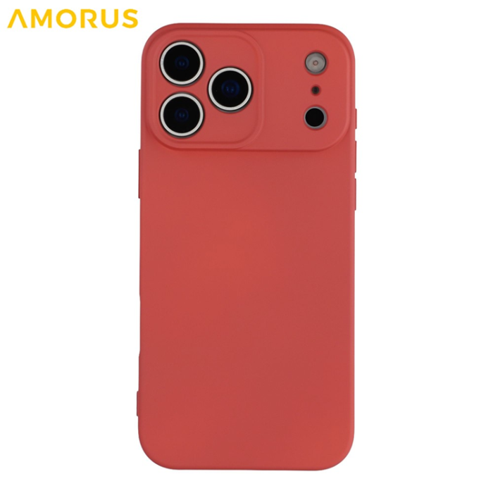 Amorus - AMORUS iPhone 17 Pro Mobilskal Precise Cutouts TPU Fiber - Röd