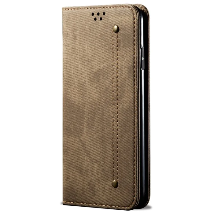 A-One Brand - Xiaomi 15 Ultra Plånboksfodral Jeans Cloth Texture - Khaki
