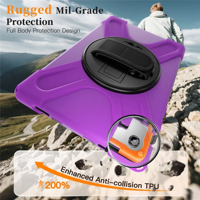 A-One Brand - Galaxy Tab A11 Plus Mobilskal Kickstand Silikon Axelrem