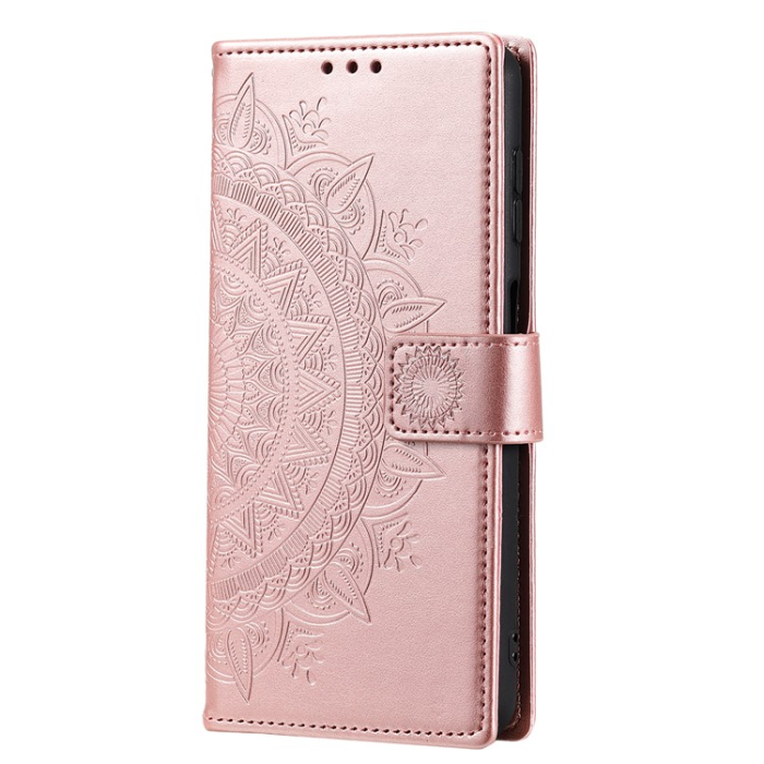 A-One Brand - Sony Xperia 1 V Plånboksfodral Imprinted Mandala Flower - Rosa Guld