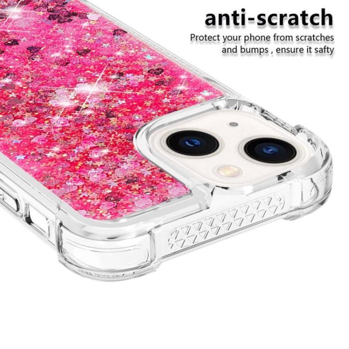OEM - iPhone 14 Plus Skal Liquid Floating Glitter - Rosa