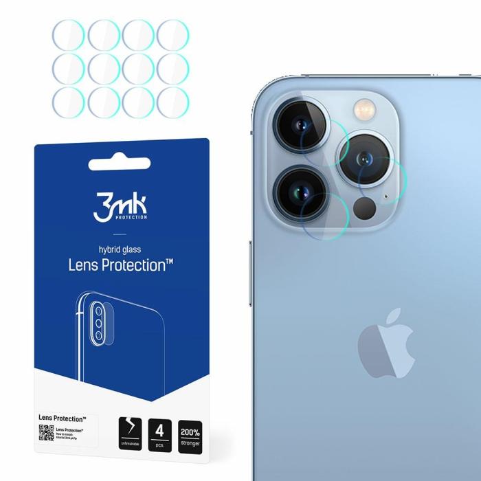 3MK - [4-Pack] 3MK iPhone 13 Pro Max Kameralinsskydd Hybrid Glas