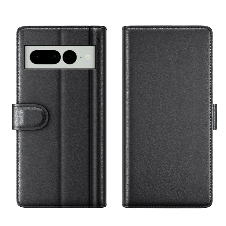 Google Pixel 7 Plånboksfodral Äkta Läder - Svart | 2353 | AlltMobil