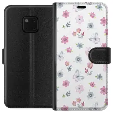 iSecrets - Pl&aring;nboksfodral till Huawei Mate 20 Pro med Blommor och fj&auml;rillar