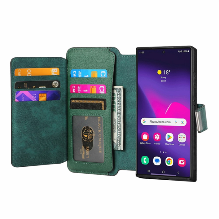 CASENEO - Caseneo Plånboksfodral För Galaxy S26 Ultra Magnetic Läder - Grön