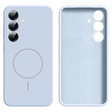 A-One Brand - Galaxy S25 Plus Mobilskal MagSafe Silikon Soft Skin - Babyblå
