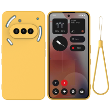 A-One Brand - Nothing Phone (3a) Mobilskal Liquid Silikon med Handrem - Gul