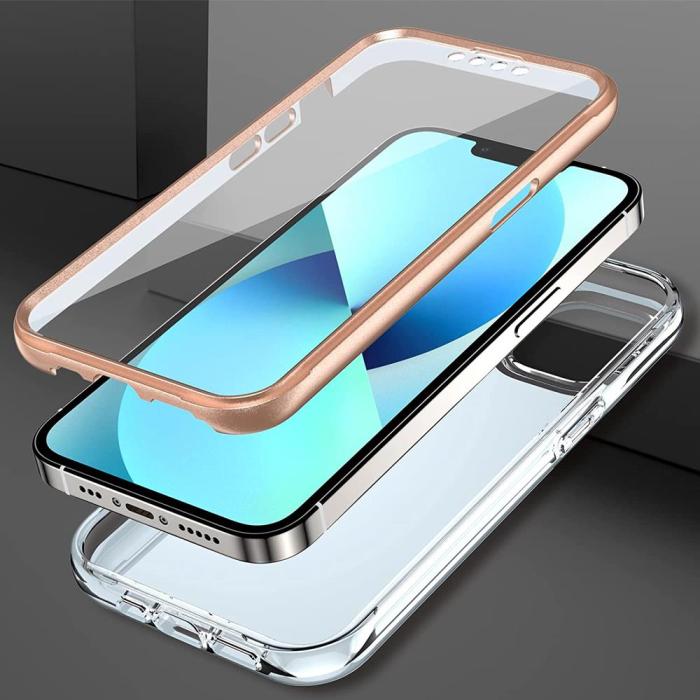 OEM - Marble Grid 360° Skal iPhone 13 - Rosa