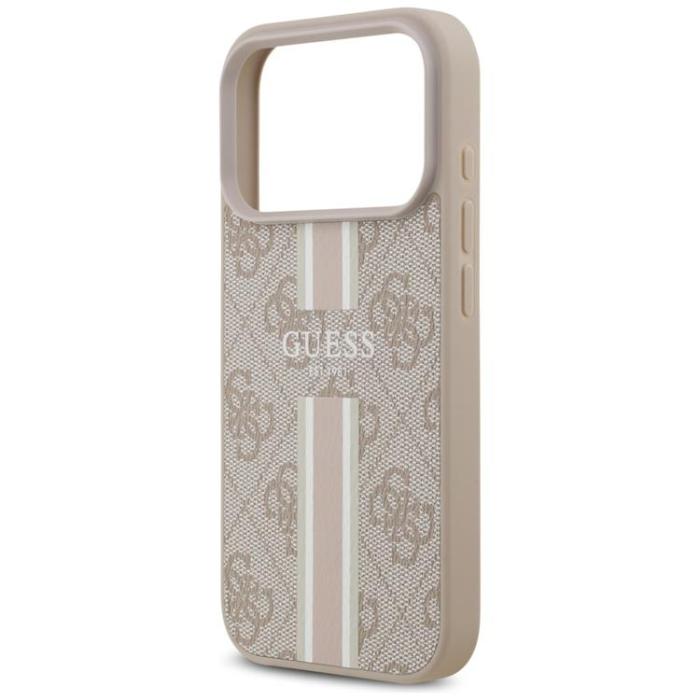Guess - Guess iPhone 17 Pro Mobilskal MagSafe 4G Printed Stripes - Rosa