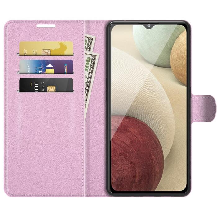 A-One Brand - Litchi Plånboksfodral Galaxy A22 4G - Rosa