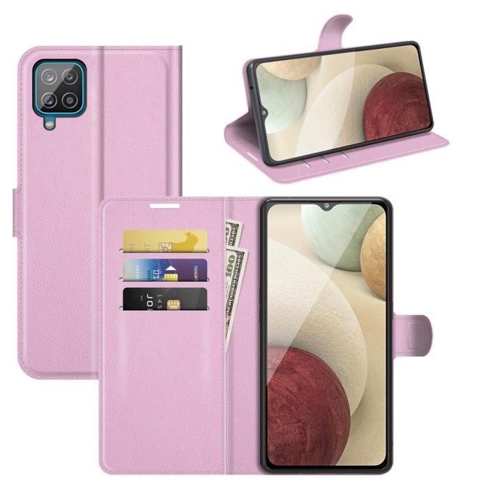 A-One Brand - Litchi Plånboksfodral Galaxy A22 4G - Rosa