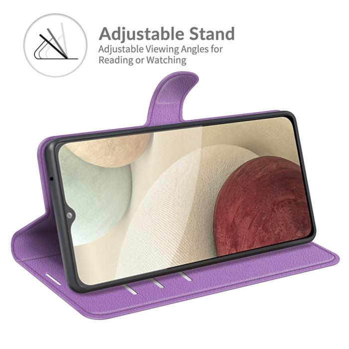 A-One Brand - Litchi Plånboksfodral Galaxy A22 4G - Lila