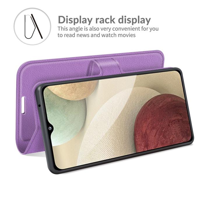 A-One Brand - Litchi Plånboksfodral Galaxy A22 4G - Lila