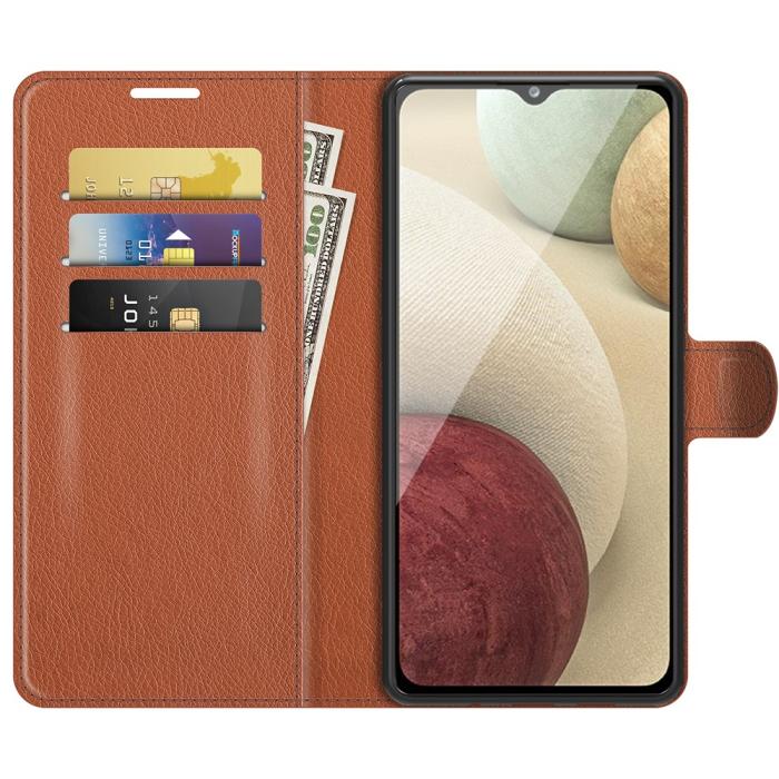 OEM - Litchi Plånboksfodral Galaxy A22 4G - Brun