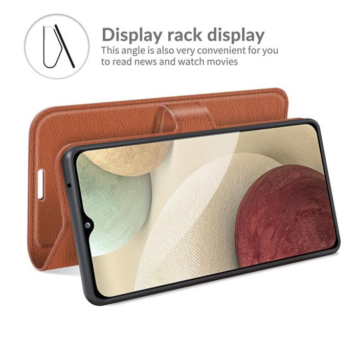 OEM - Litchi Plånboksfodral Galaxy A22 4G - Brun
