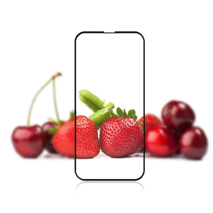 Mocolo - Mocolo iPhone 15 Härdat Glas Skärmskydd Silk Printing - Svart