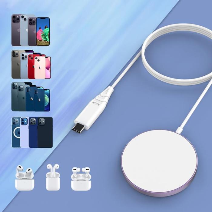 Choetech - Choetech Magnetic Magsafe Trådlös Laddare 15W - Guld