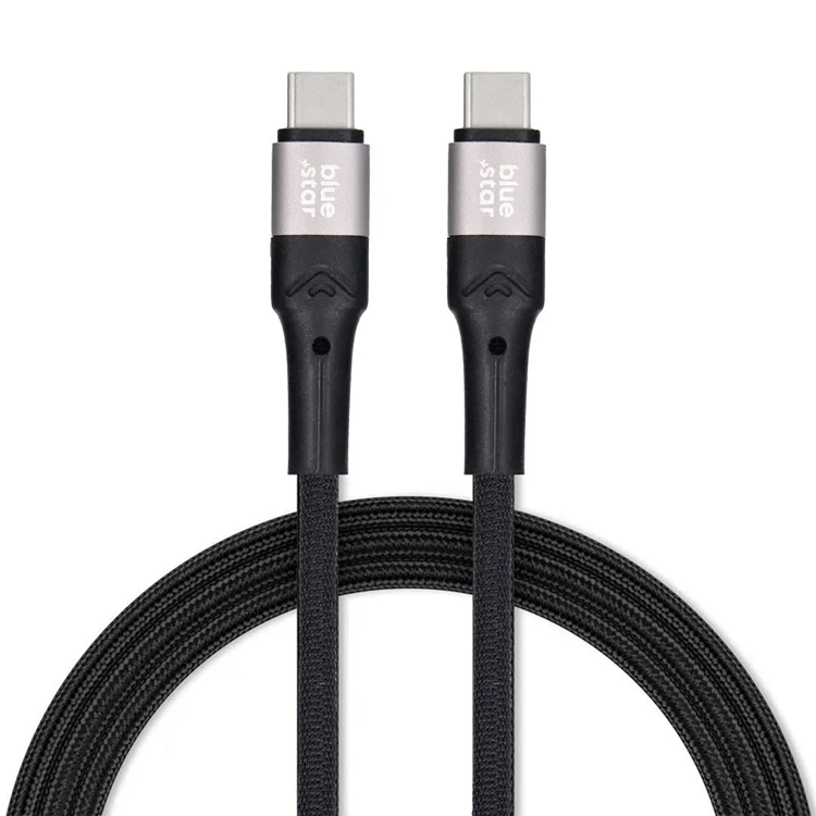 Blue Star USB-C till USB-C kabel 1.2m - Svart
