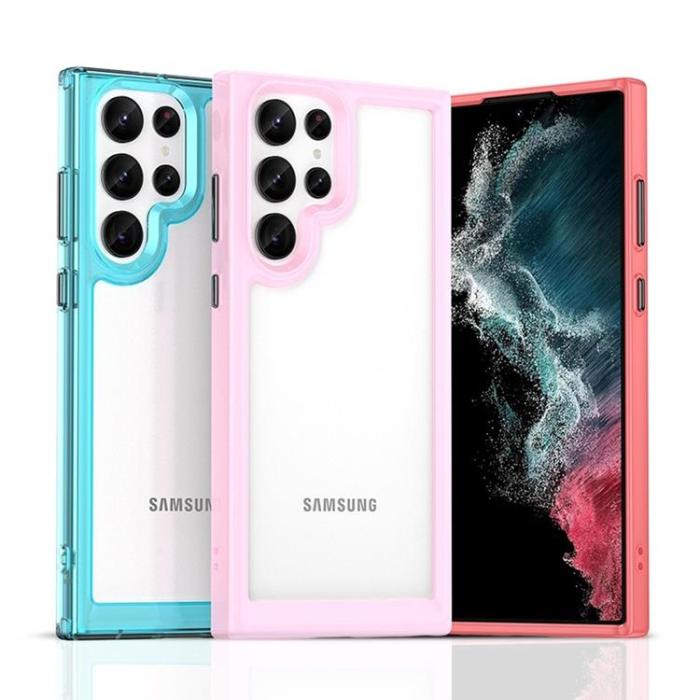 OEM - Galaxy S22 Ultra Skal Outer Space med en Gelram - Röd