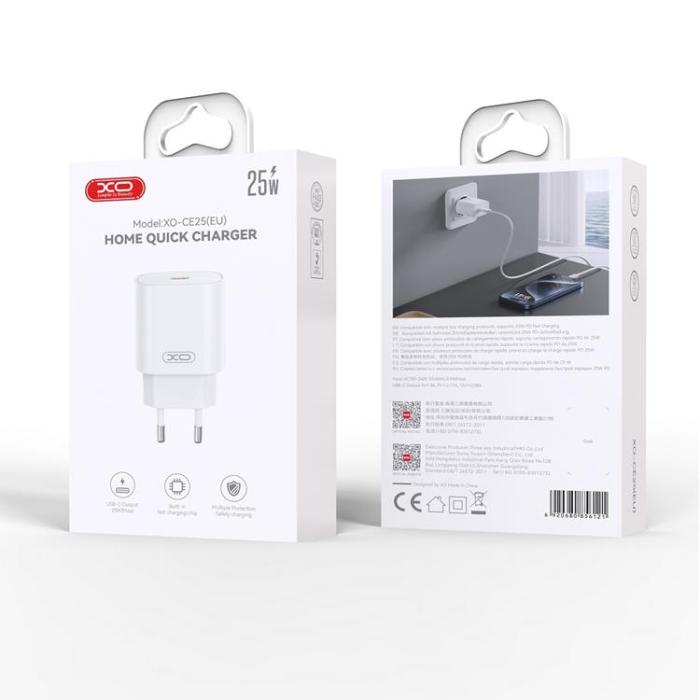 XO - XO Snabbladdare 25W USB-C CE25 PD - Vit