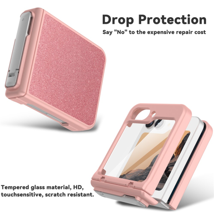 A-One Brand - GW181 Galaxy Z Flip 7 FE/Z Flip 6 Mobilskal Kickstand - Roséguld