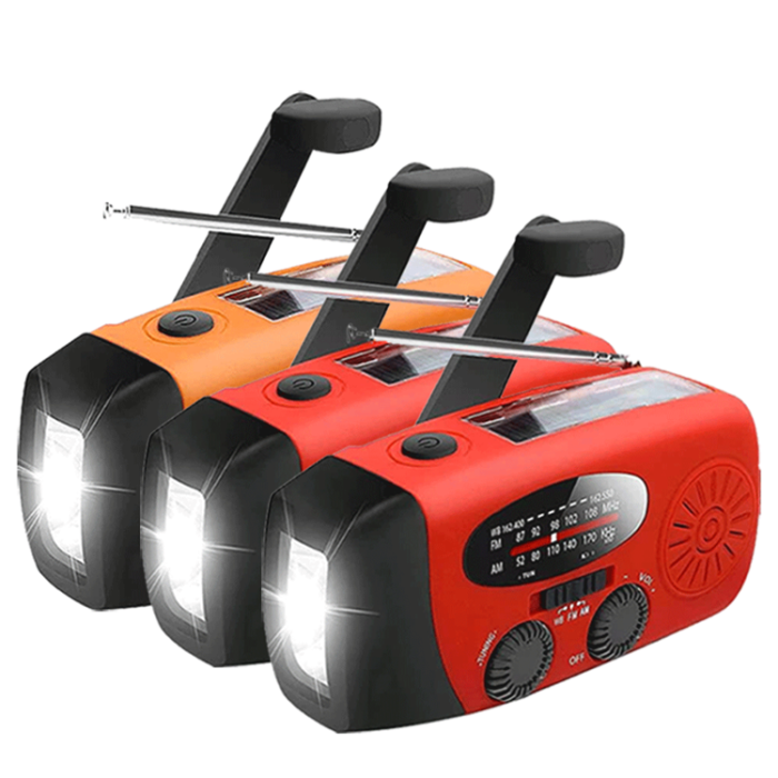 UTGATT1 - [3 PACK] Vevradio 2000mAh Powerbank, Ficklampa - 1 Orange 2 Röd