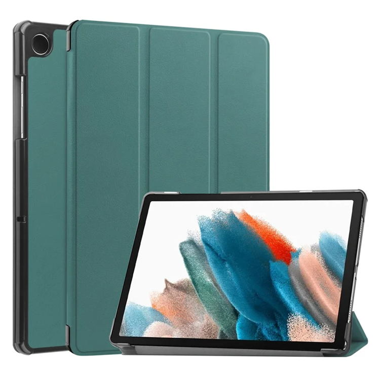 Galaxy Tab A9 Fodral Tri-fold Stand PU - Grön (Svartgrön) | 2353 | AlltMobil
