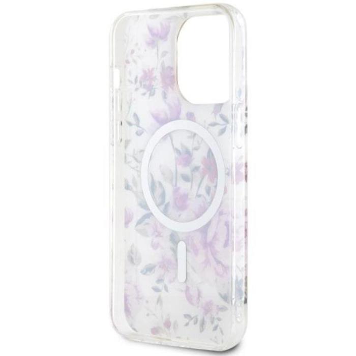 Guess - Guess iPhone 14 Pro Max Mobilskal MagSafe Flower - Transparent