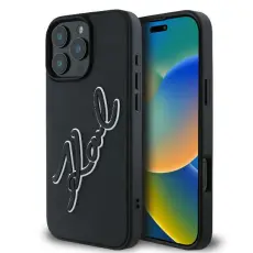 KARL LAGERFELD - Karl Lagerfeld Mobilskal till iPhone 16 Pro 3D Bicolor Signature - Svart