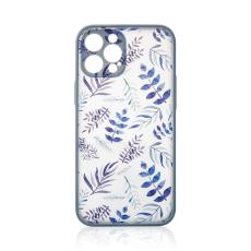 OEM - iPhone 12 Pro Max Skal Flower Design - Morkblå