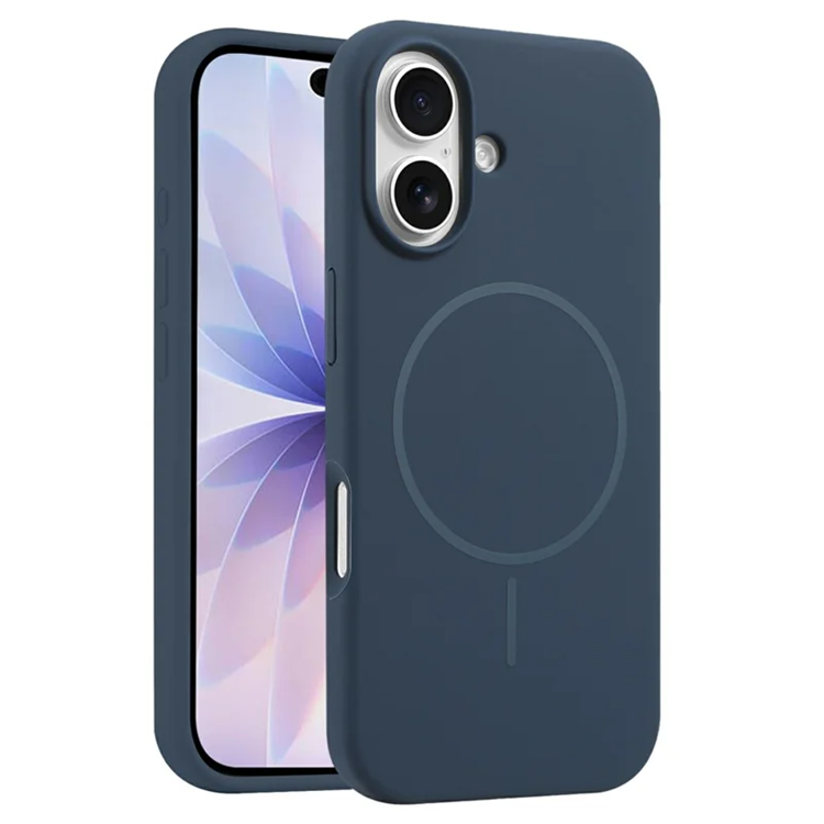 iPhone 17 Mobilskal MagSafe Silikon Anti Drop - Blå (Sapphire) | 2353 | AlltMobil