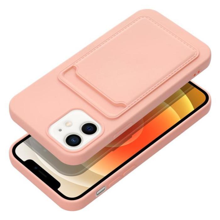 Forcell - Forcell iPhone 12/12 Pro Skal Korthållare - Rosa