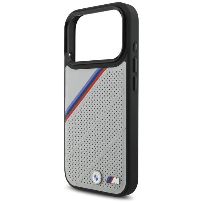BMW - BMW iPhone 17 Pro Mobilskal MagSafe M Tricolor Metal Logo - Grå