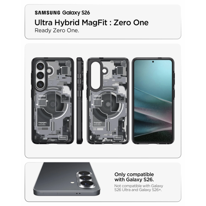 Spigen - Spigen Mobilskal För Galaxy S26 Plus MagSafe Ultra Hybrid - Zero One Svart