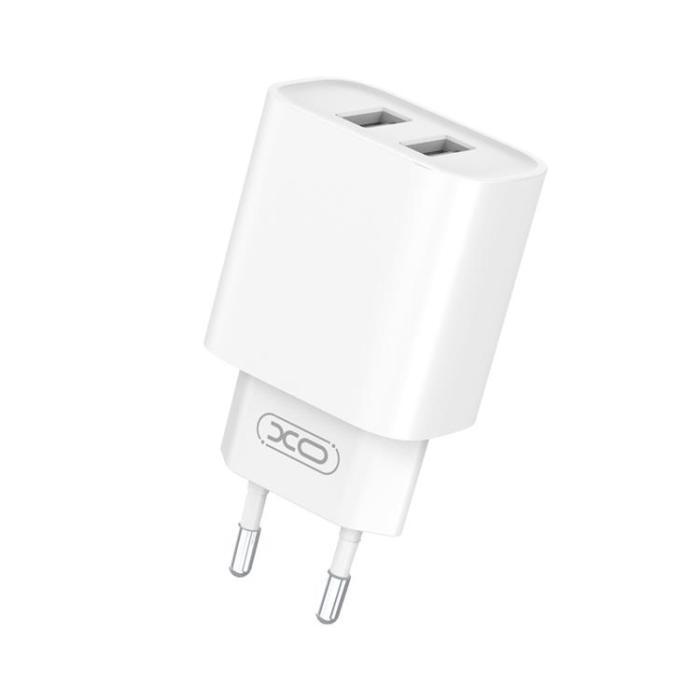 XO - XO Väggladdare 2x USB 2.1A med MicroUSB Kabel CE02C - Vit