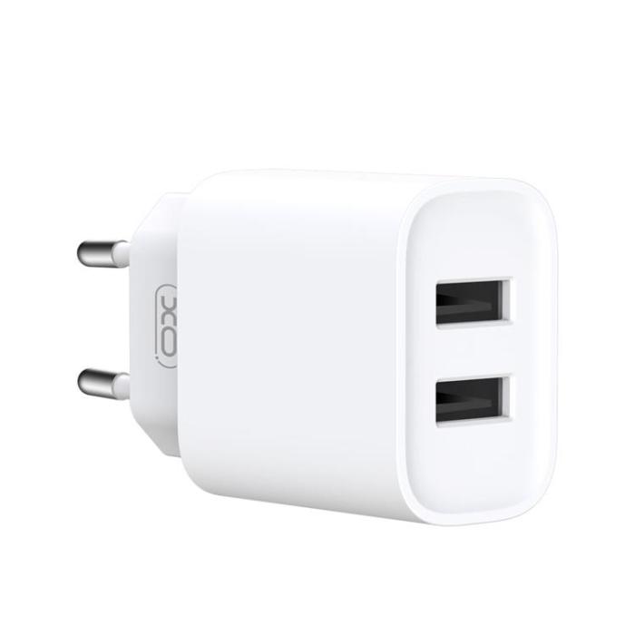 XO - XO Väggladdare 2x USB 2.1A med MicroUSB Kabel CE02C - Vit