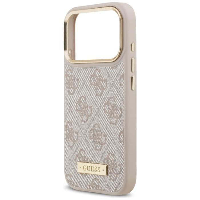 Guess - Guess iPhone 17 Pro Mobilskal MagSafe 4G Logo Plate - Rosa