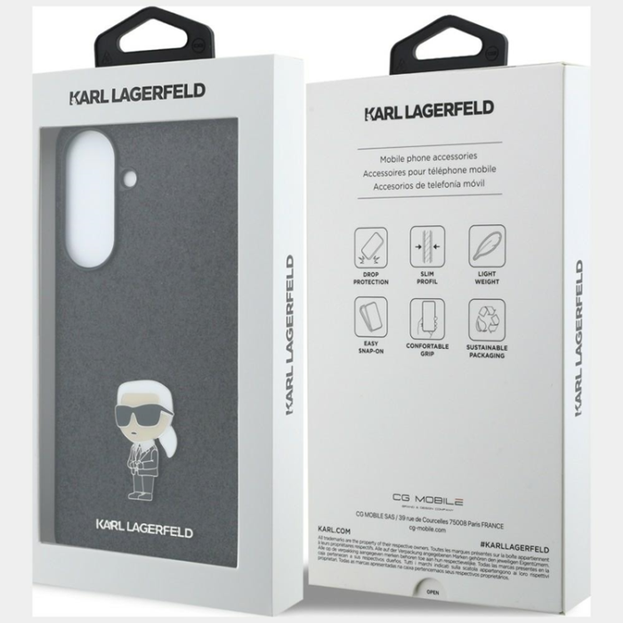 KARL LAGERFELD - Karl Lagerfeld Mobilskal För Galaxy A37 Fixed Glitter Ikonik Logo Metal Pin