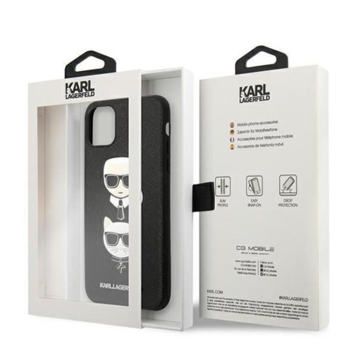 KARL LAGERFELD - Karl Lagerfeld iPhone 11 Pro Max Skal Saffiano Ikonik Karl & Choupette Head