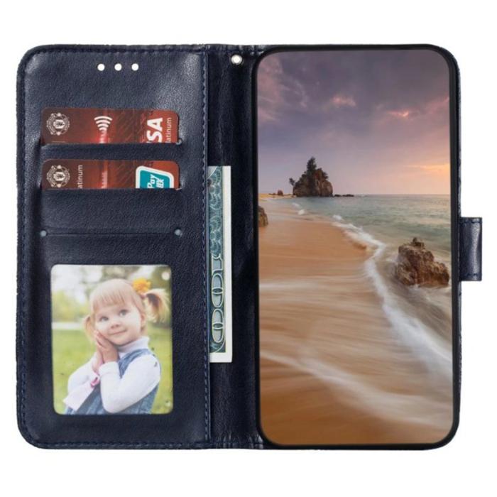 OEM - Samsung Galaxy S26 Plånboksfodral Spetsblommor Konstläder Flip - Svart